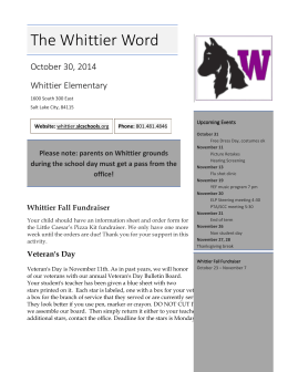 The Whittier Word - Whittier Elementary School