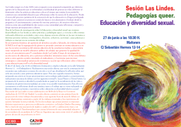 Sesión Las Lindes. Pedagogía Queer. Educación y Diversidad