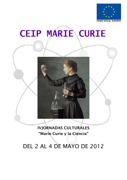 FOLLETO SEMANA CULTURAL - CEIP Marie Curie Zaragoza
