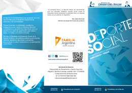 El Deporte Social (folleto) - Ministerio de Desarrollo Social