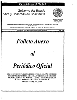 Periódico Oficial - H. Congreso del Estado de Chihuahua