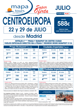 17-07-12 oferta Centroeuropa salidas MAD 22 y 29 Julio desde
