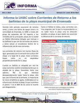 Informa la UABC sobre Corrientes de Retorno a los bañistas de la