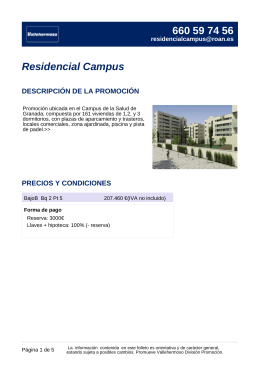 Residencial Campus DESCRIPCIÓN DE LA PROMOCIÓN
