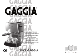 Manual tehnic expresor Gaggia Viva