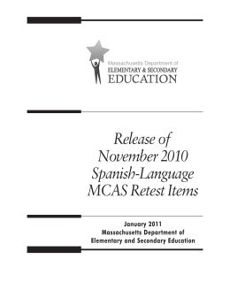 November 2010 Spanish-Language MCAS Math Retest Items