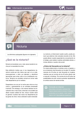 Nicturia - EAU Patient Information