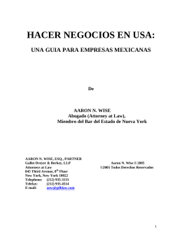 HACER NEGOCIOS EN USA: - Gallet Dreyer & Berkey, LLP