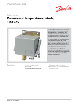 Pressure and temperature controls, Tipo CAS