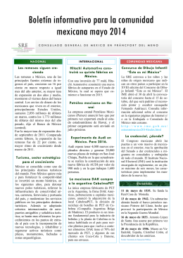 Boletín informativo para la comunidad mexicana mayo 2014