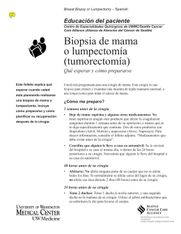 Biopsia de mama o lumpectomía (tumorectomía)