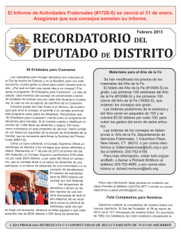 RECORDATORIO DEL DIPUTADO DE DISTRITO