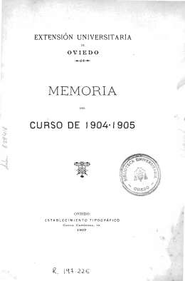 CURSO DE 1904=1905 - Repositorio de la Universidad de Oviedo
