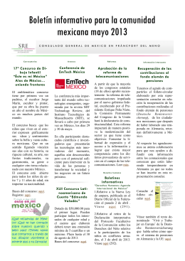 Boletín informativo para la comunidad mexicana mayo 2013