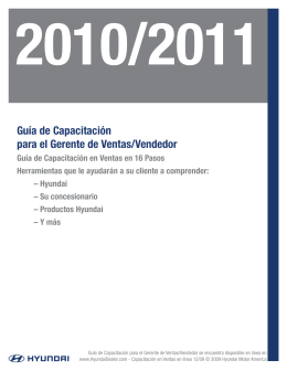 Guía de Capacitación para el Gerente de Ventas/Vendedor 2010/2011