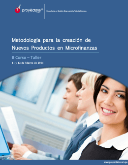 Metodología para la creación de Nuevos Productos en Microfinanzas