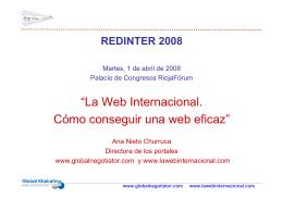 “La Web Internacional. Cómo conseguir una web eficaz”