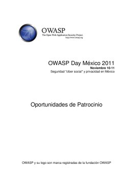 OWASP Day México Oportunidades de Patrocinio