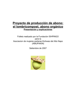Proyecto de producción de abono: el lombricompost, abono orgánico