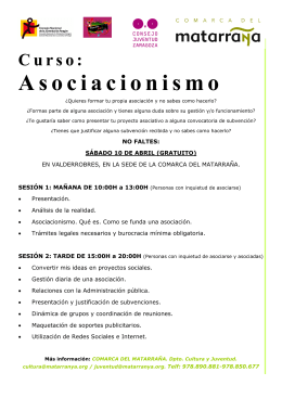 folleto asociacionismo 2010 - Comarca del Matarraña/Matarranya