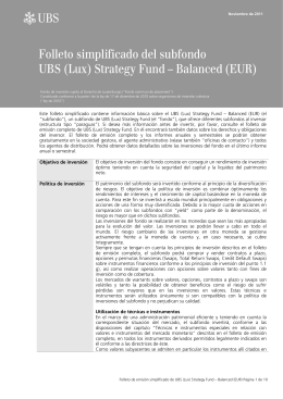 Folleto simplificado del subfondo UBS (Lux) Strategy