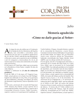 2014-07 Cor unum Julio.pmd - Misioneros del Espíritu Santo