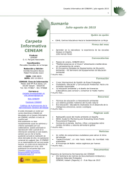 Carpeta Informativa del CENEAM. NIPO: 293-15-004-0