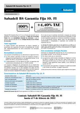Garantía Fija 10, FI - Colegio de Economistas de Alicante