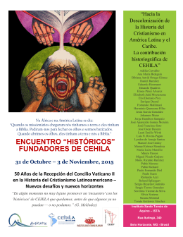 Encuentro Historicos de CEHILA - ISTA | Instituto Santo Tomás de