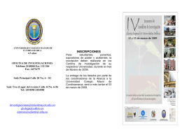 folleto IV Encuentro - Universidad Colegio Mayor de Cundinamarca