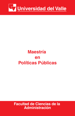 Maestría en Políticas Públicas - Facultad de Ciencias de la