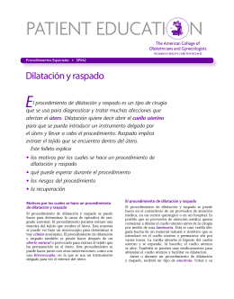 Patient Education Pamphlet, SP062, Dilatación y raspado