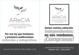 Folleto Arecia - Asociación de Revistas Culturales Independientes
