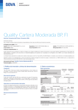 Quality Cartera Moderada BP, FI