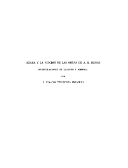 Azara y la edición de las obras de A.R. Mengs. Interpolaciones de