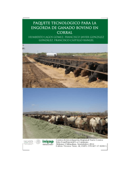 paquete tecnologico para la engorda de ganado bovino en