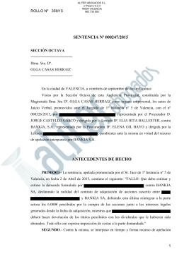 Sentencia Acciones Bankia 247/2015