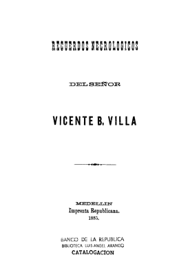 Recuerdos necrológicos del señor Vicente B. Villa