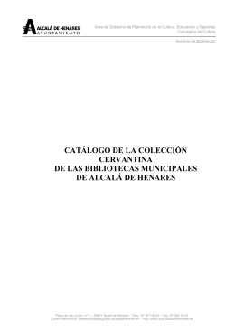 Catálogo de obras Cervantes - Ayuntamiento de Alcala de Henares