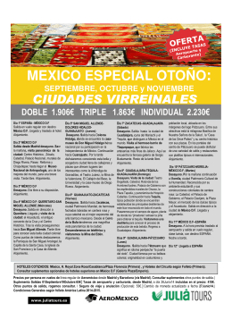 especial otono mexico: ciudades virreinales sept-oct