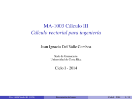 MA-1003 Cálculo III Cálculo vectorial para ingeniería