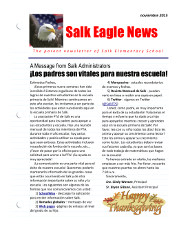 Salk Eagle News - Salk Elementary School