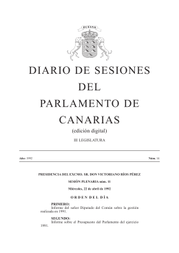 DIARIO DE SESIONES DEL PARLAMENTO DE CANARIAS