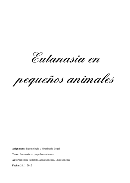 Eutanasia en pequeños animales