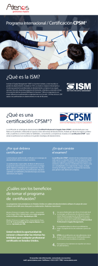 ¿Qué es la ISM? ¿Qué es una certificación CPSM®?