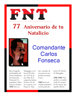 Tributo del FNT al Comandante Carlos Fonseca