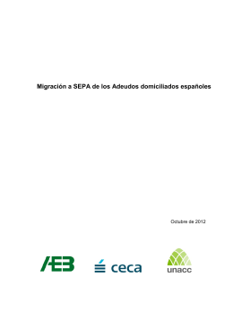 Migración a SEPA de los adeudos domiciliados españoles