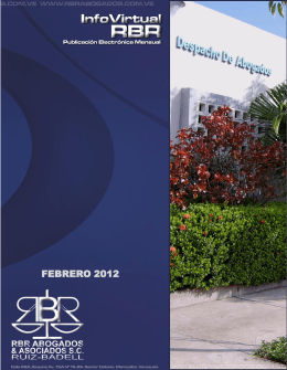 INFOVIRTUAL RBR VOL. 12 FEBRERO 2012. Fecha