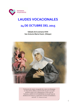 Laudes 24 de octubre 2015 - Hermanas Hospitalarias del Sagrado