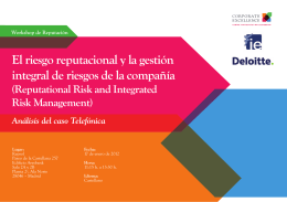 Folleto Workshop Gestión de riesgos empresariales y su impacto en
